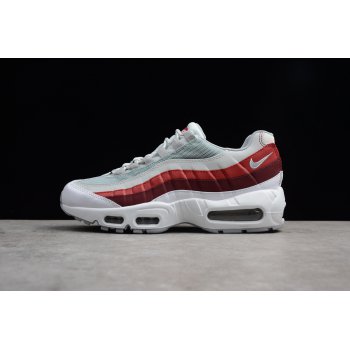 Size Nike Air Max 95 Essential OG White Wolf Grey-Pure Platinum-Team Red 749766-103 Shoes